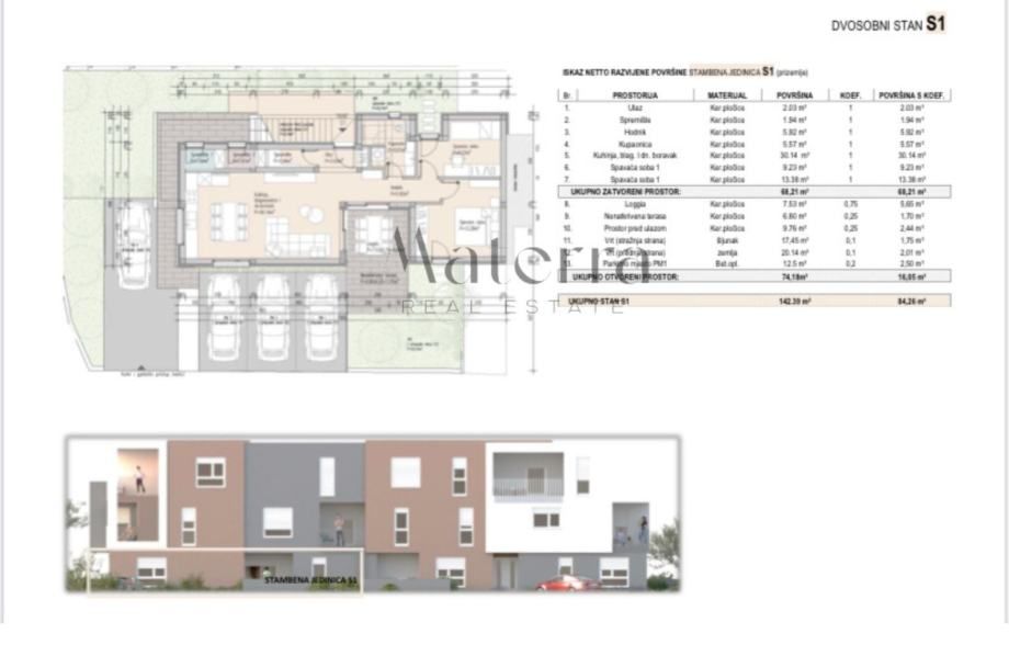 brodarica, apartman sa dvorištem - 84,26m2, novogradnja (prodaja) - slika 6