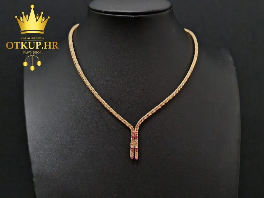 ZLATNA OGRLICA S RUBINIMA 28,46g (18K), R1, RATE - Zagreb