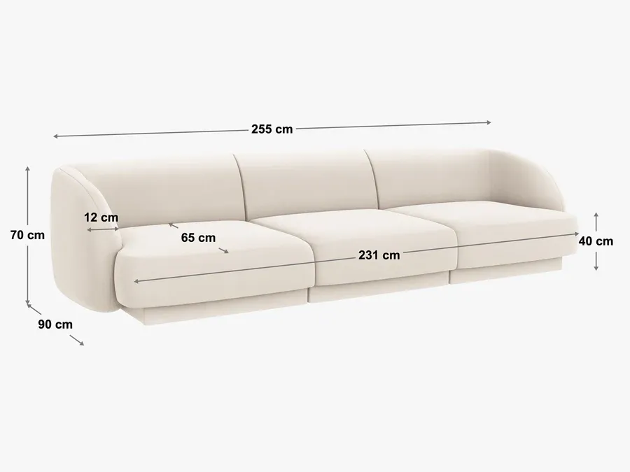sofa miley 255x90cm, materijal: boucle - slika 5