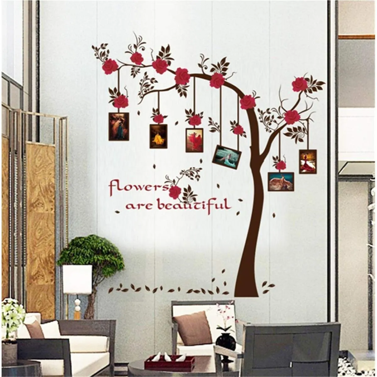 zidna naljepnica - red flower - okviri za slike uspomena - slika 3