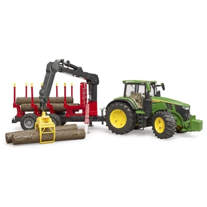 bruder john deere 7r 350 sa šumskom prikolicom i 4 debla - slika 4