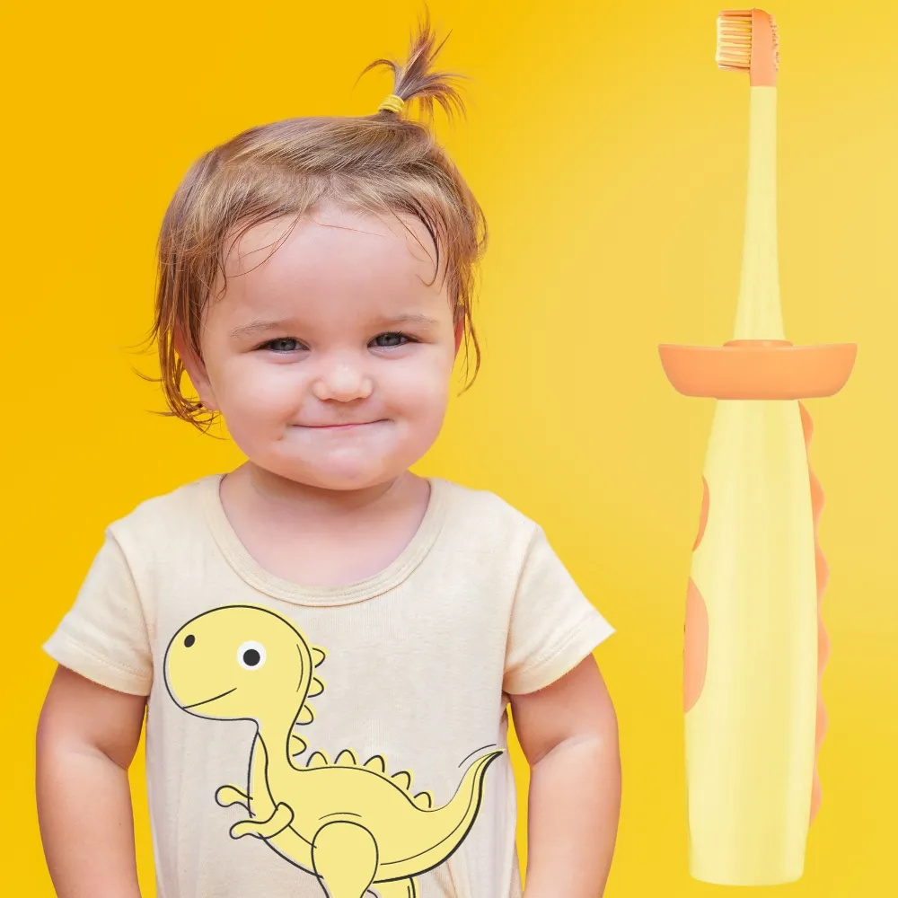 dječja sonična četkica za zube vitammy little dino | žuta | 3+ godina - slika 5