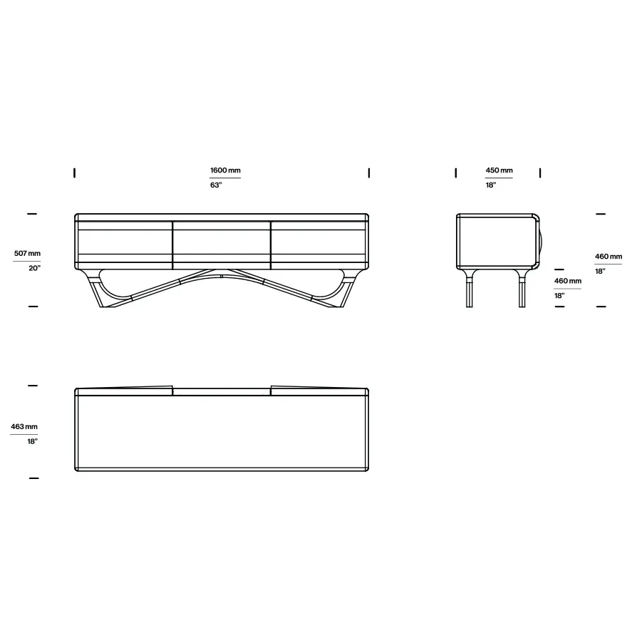 tv komoda antoni 160x45cm, materijal: puno drvo hrast - slika 3