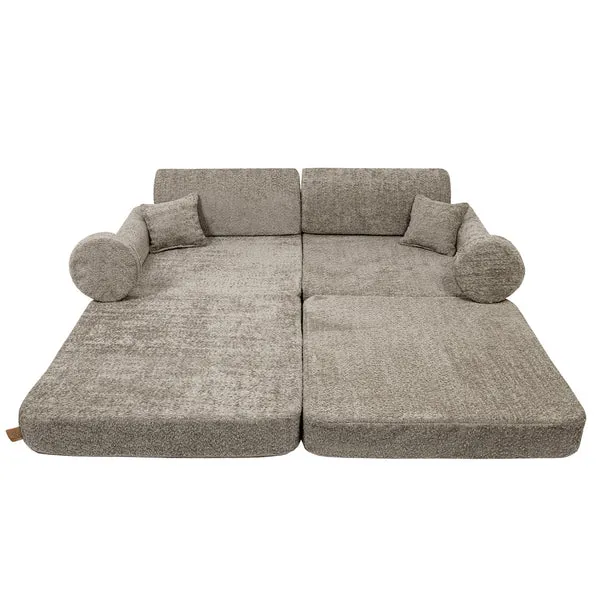 velika modularna sofa za djecu - premium bukle, bež boje - slika 6