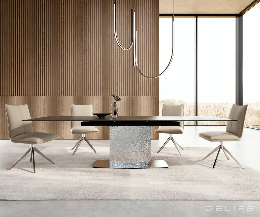 produljivi stol edge 200/300x100, materijal: keramika laminam noir - slika 2