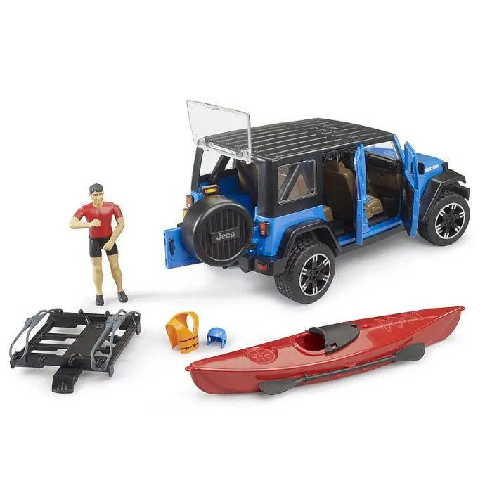 bruder jeep wrangler rubicon unlimited s kajakom i figuricom - slika 5