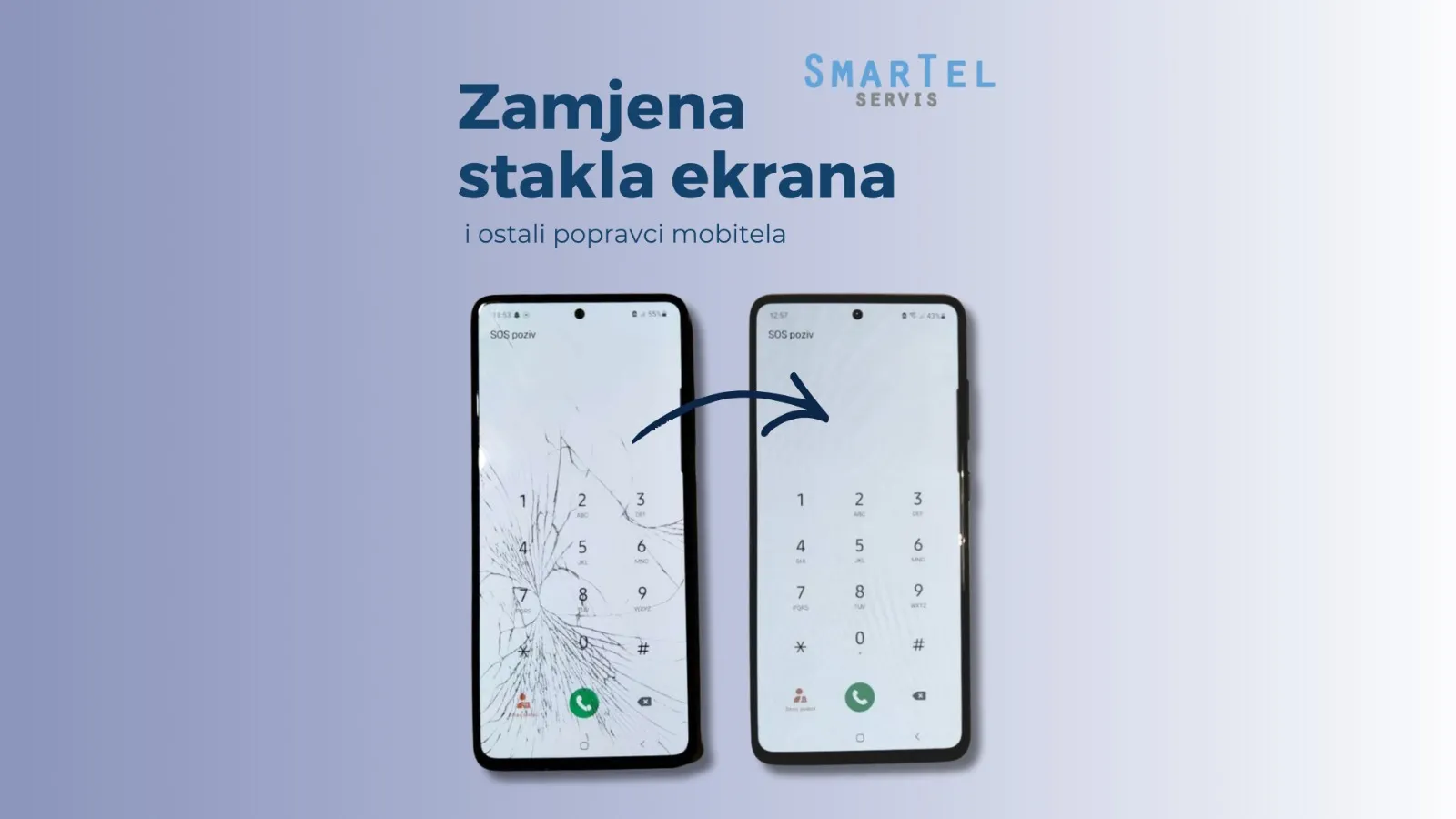 Zamjena stakla ekrana na mobitelima i tabletima - Zagreb