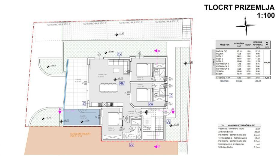lux novogradnja, zgrada(s), stan 1 - 110,69m2 s bazenom - slika 4