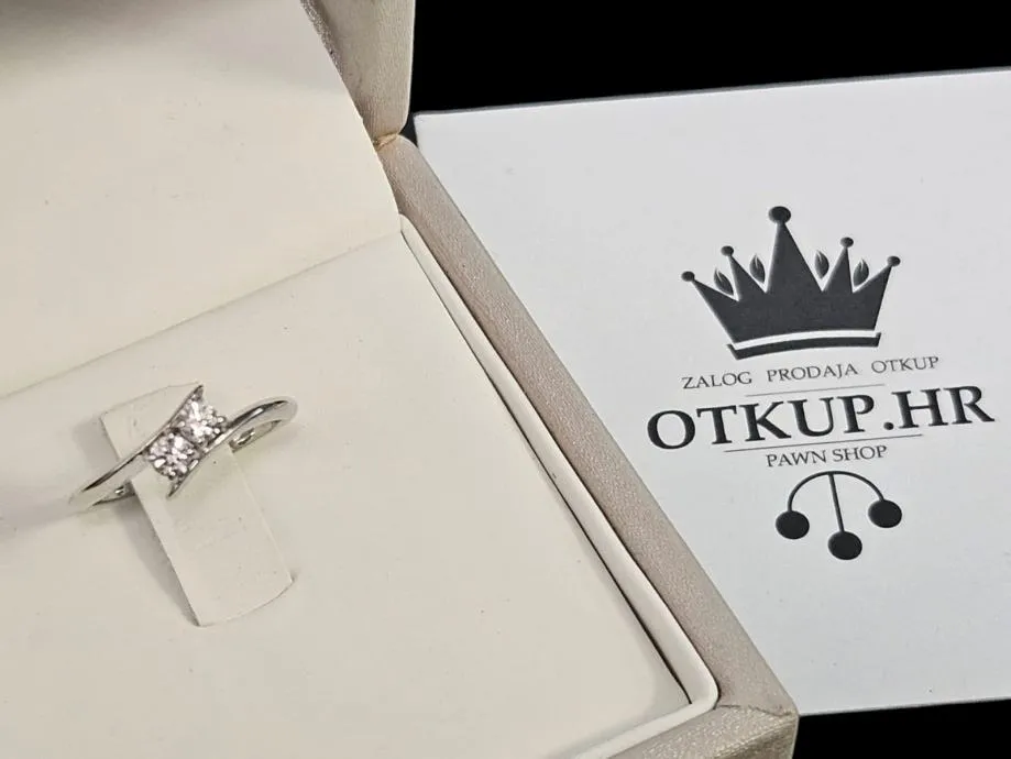 zlatni prsten s dijamantima - 0.16ct - 2.79g .750 (18k) / r1, rate !! - slika 4