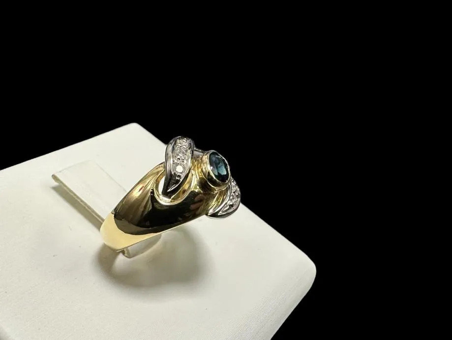 zlatni prsten s dijamantima - 0,06ct - 5,87g .750 / r1, rate !! - slika 2