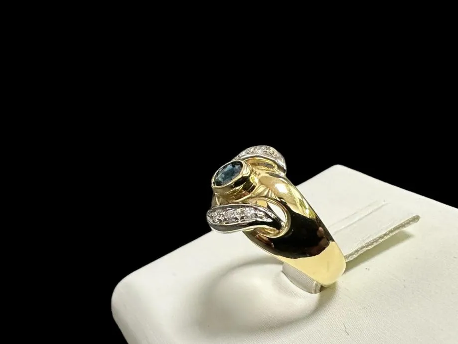 zlatni prsten s dijamantima - 0,06ct - 5,87g .750 / r1, rate !! - slika 3