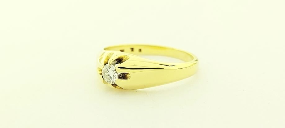 zlatni prsten sa dijamantima 14k 5,53g **do 24 rate** r1! - slika 2