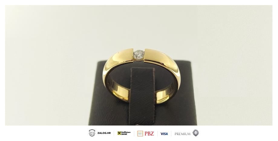 Zlatni Prsten Sa Dijamantom 14k 0.10ct 4.72g *do 24 Rate* R1!