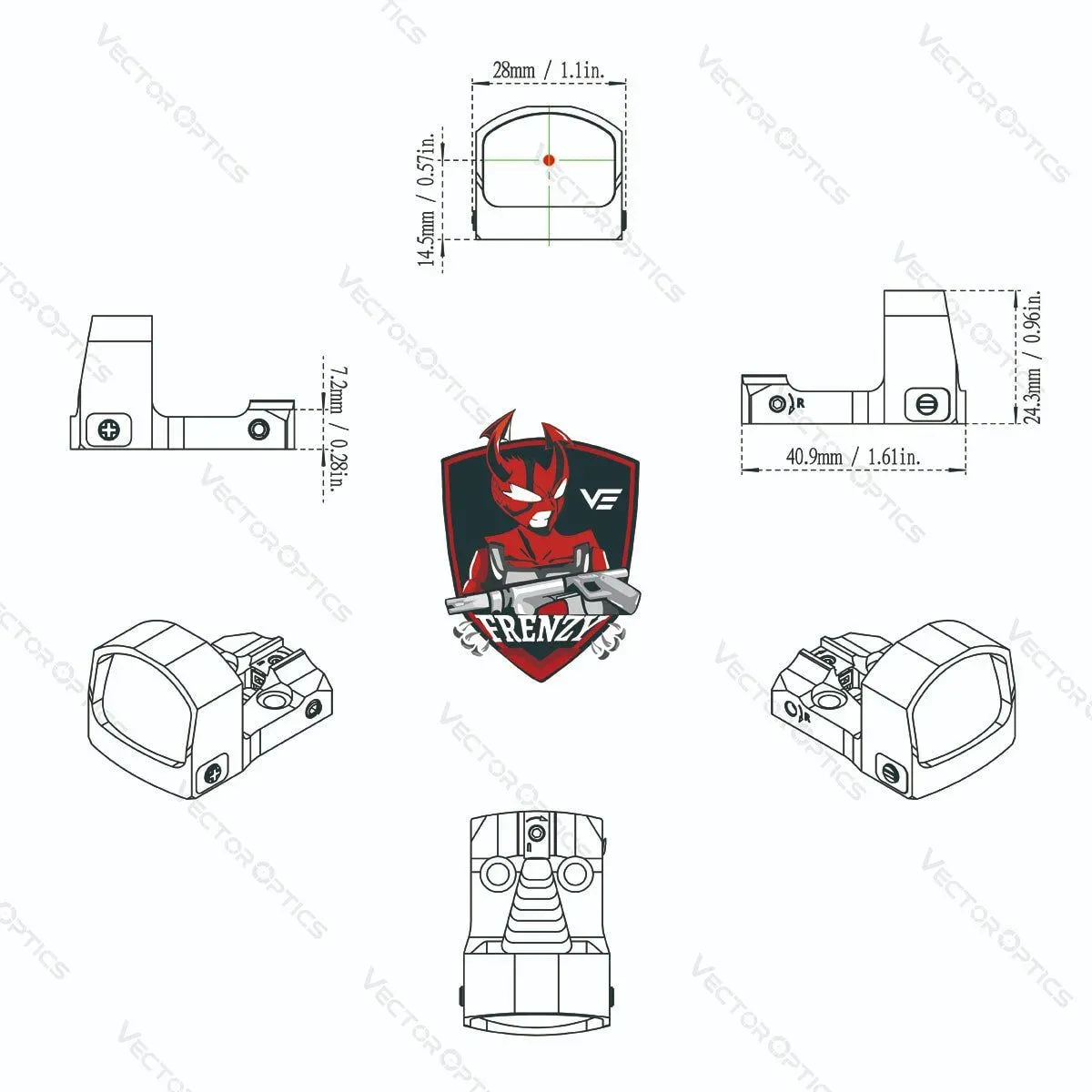 crvena točka vector optics frenzy-s 1x17x24 mic mini red dot sight - slika 10