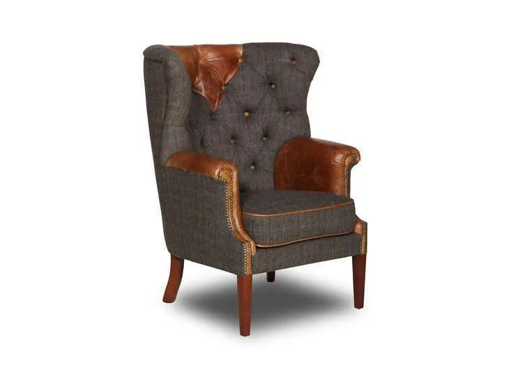 chesterfield harris tweed fotelja kniphofia - slika 2
