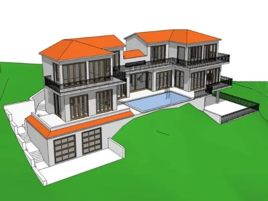 labin, zemljište s građevinskom dozvolom od 1236 m2, pogled na more - slika 12